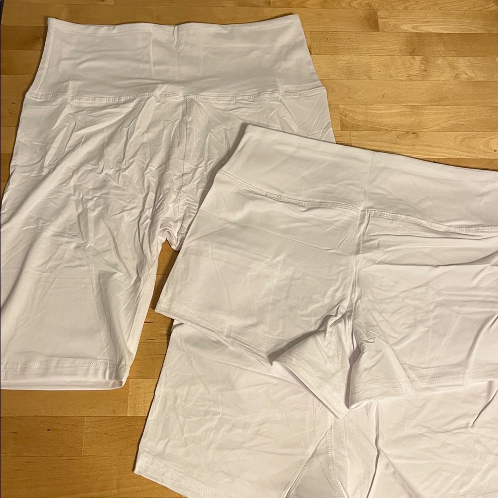 NWOT 3 Pair White Large-X Large Volleyball/Biker Shorts- New